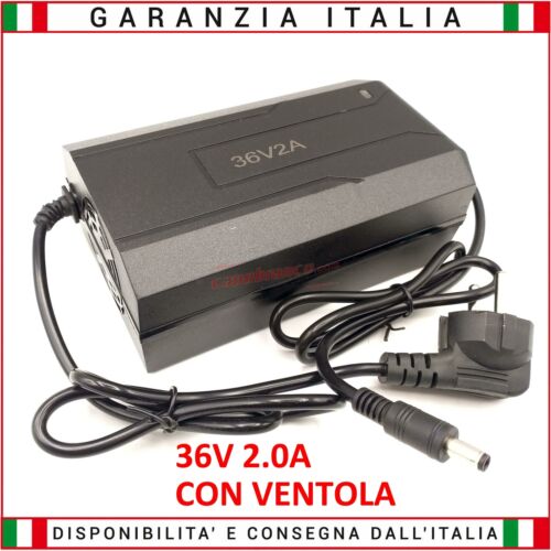Caricabatterie per batterie al  PIOMBO 36V 2A CON VENTOLA Monopattino,Bici,Quad - Afbeelding 1 van 6