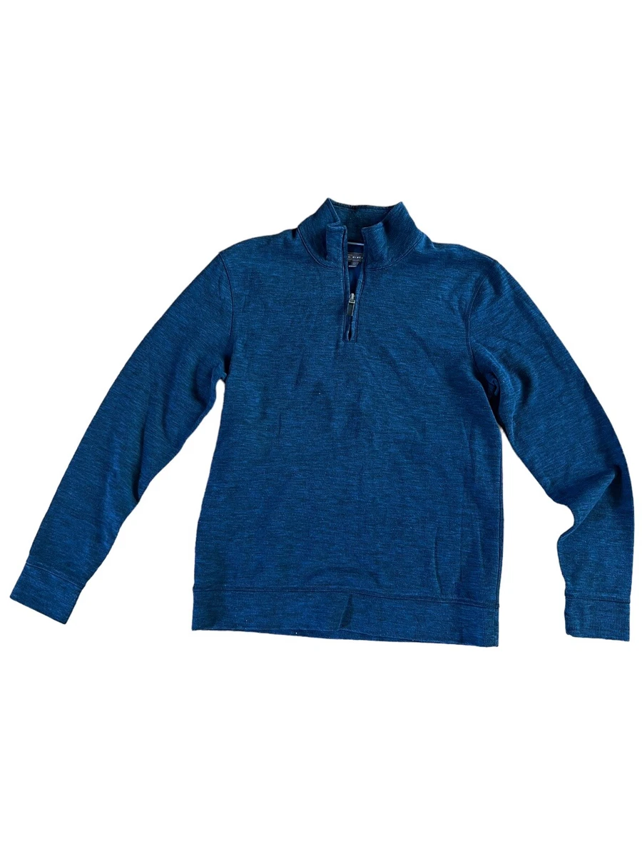 Ike Behar Quarter Zip Sweatshirt Sweater Men s Medium Blue