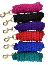 8' Braided Poly/Cotton Lead Rope w/ Brass Plated Snap