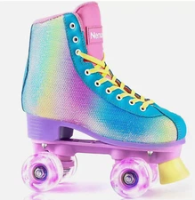 Roller Skates for Kids& Girls with Light wheels , Rainbow, see size chart, EU 34