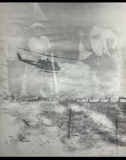 Vietnam War Photograph Poster Signed RLR War Zone C 1968 Double Exposure Huey