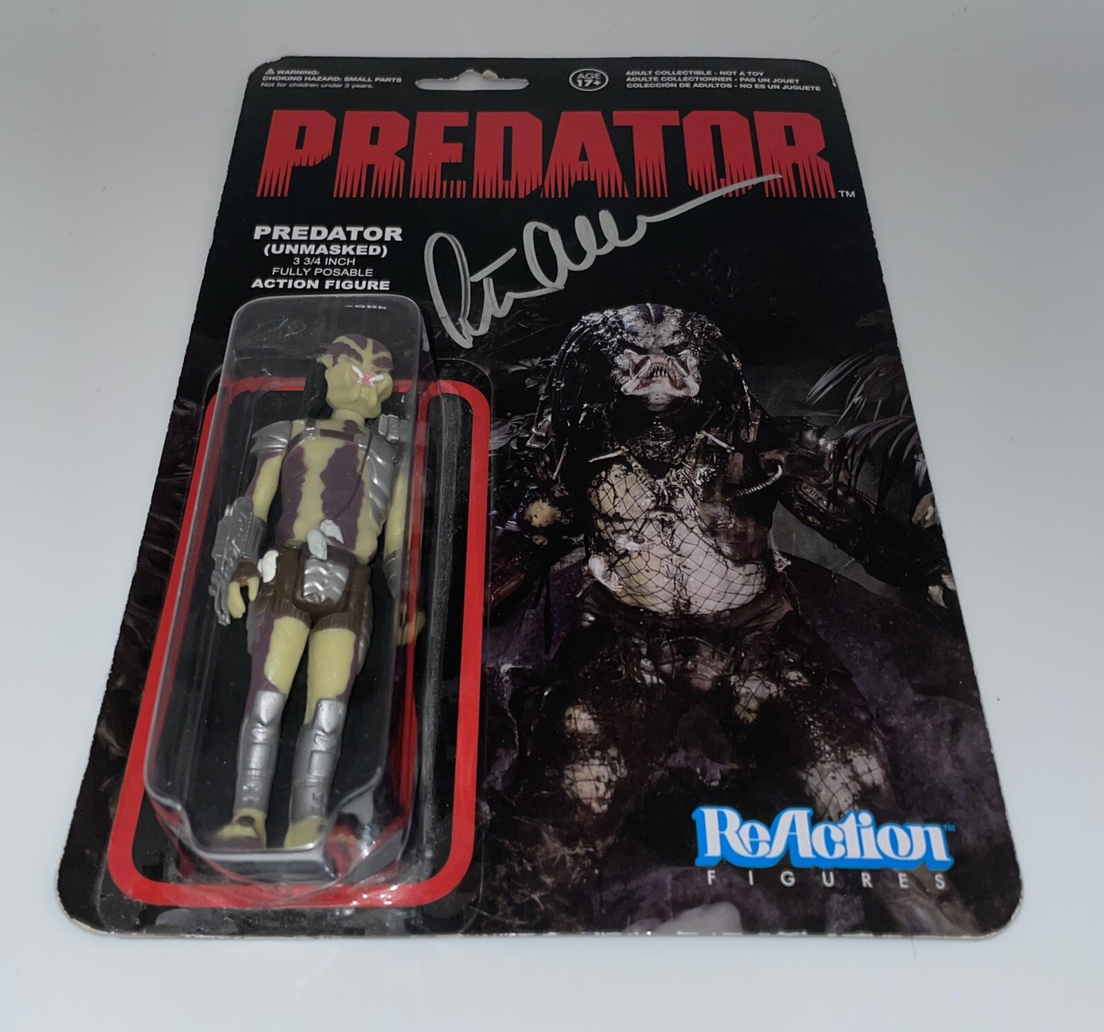 Peter Cullen Autographed Signed HAND PREDATOR UNMASKED REACTION FIGURE JSA COA 