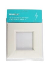 2x Securlec 1 Gang Finger Plate Wall Switch Plug Socket Surround Protector Cover