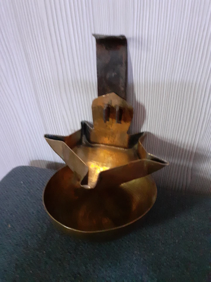 LAMPE A HUILE ANCIENNE SUSPENSION cuivre - Photo 3/4