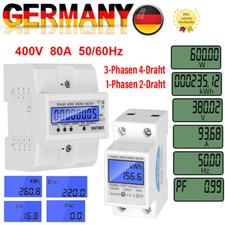 LCD DREHSTROMZÄHLER KALIBRIERT STROMZÄHLER 3 PHASEN 4 DRAHT FÜR DIN HUTSCHIENE