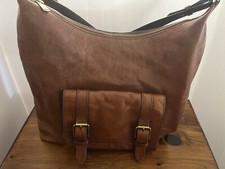 Vintage Fossil Brown Pebble Leather Hobo Shoulder Bag Purse