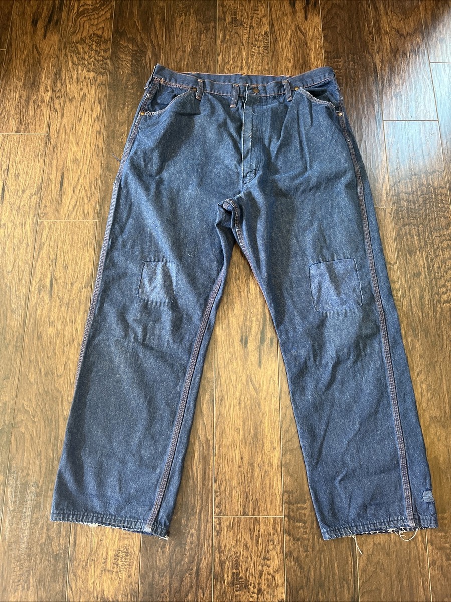 Vintage Wrangler Carpenter Orange Stitching Jeans (Tag Missing) | eBay