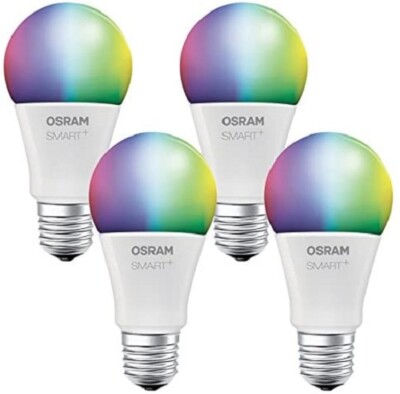 4x OSRAM SMART+ LED Bluetooth Lampe E27 RGB 10W EEK:G (Spektrum A bis G)
