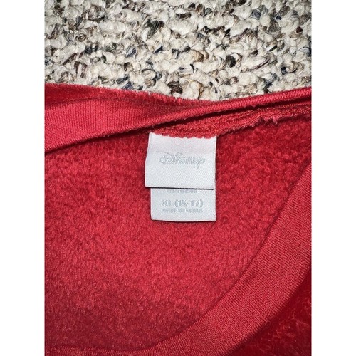 Disney Minnie Mouse Women's Red Faux Fur Pullover Sweatshirt Size XL (15-17) - Picture 4 of 4