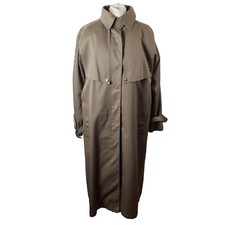 Jg Hook Womens Trench Coat Mac Khaki Uk 18 Cotton Detachable Wool Lining Long