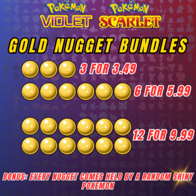 Pokemon Scarlet And Violet - GOLD NUGGET BUNDLES  SHINY BONUS 