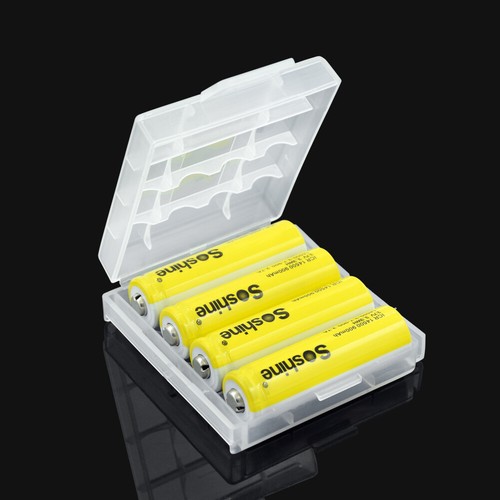 SOSHINE HARD PLASTIC CASE 1.5V AA/AAA BATTERY COVER HOLDER CELLS STORAGE BOX 1x - Picture 6 of 15