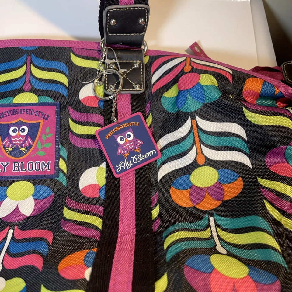 Bolso Cartera Estilo Floral Lily Bloom Flores Multicolor 20 X 12 X 6 con Llavero Foto 3 de 4