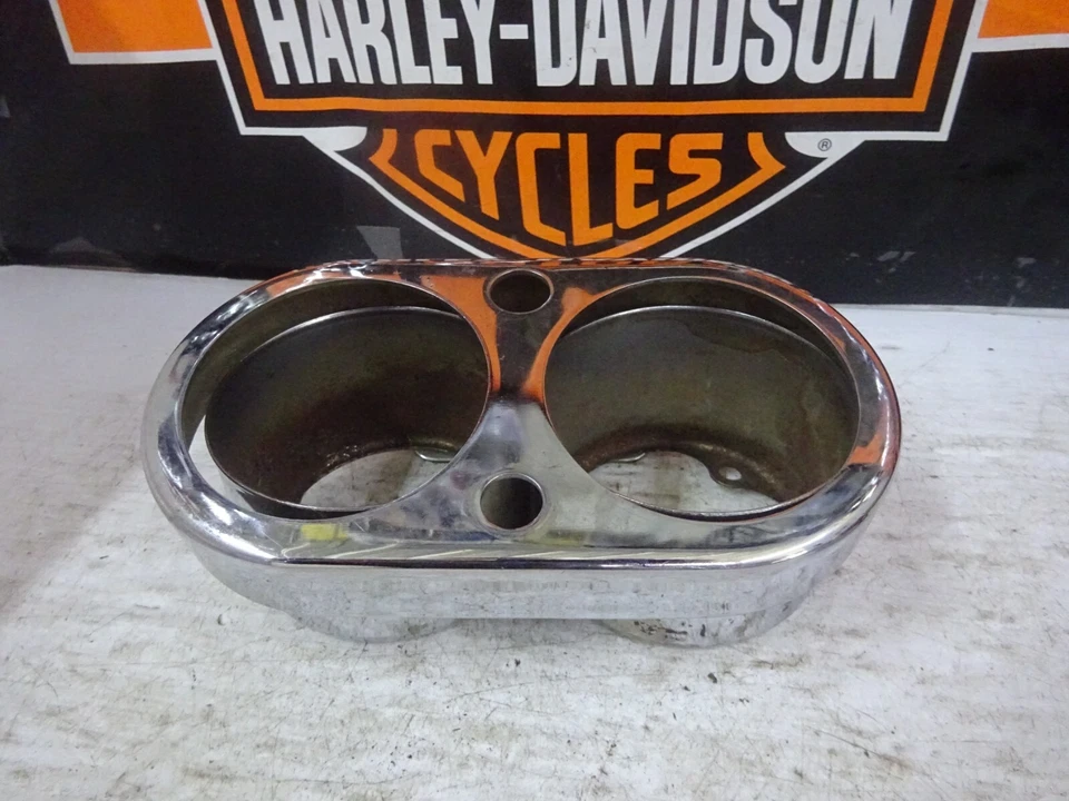 Vintage Harley Davidson FX & XL CHOICE of USED CHROME OEM DUAL GAUGE MOUNT/CUPS - Image 2 of 4