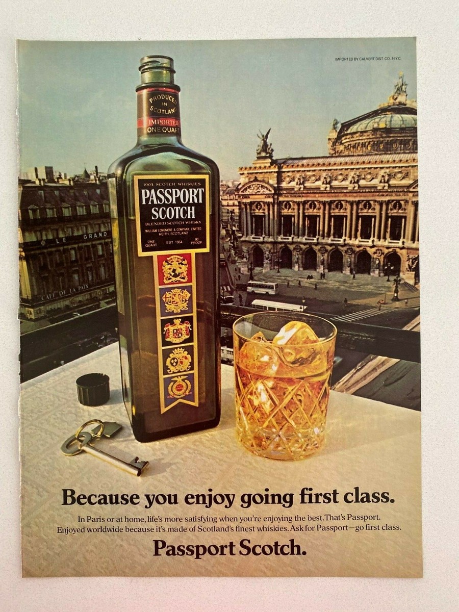美品 レトロ PASSPORT SCOTCH CONVERTIBLE LANp Passport Scotch Whisky In Paris 1981 Vintage Print Ad | eBay