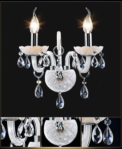 Blanco Candelabro 2/6/8/10 Brazo Vela Con Lámpara Original K9 Dije Cristales - Imagen 6 de 6