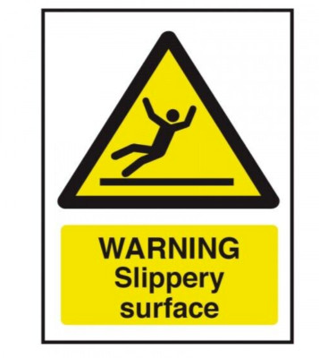Rutschige Oberfläche Warnschild selbstklebend Vinyl Hinweis Sicherheitsschild 200 x 150 mm