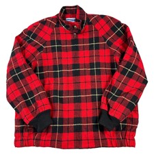 Vintage Pendleton Wool Bomber Jacket Buffalo Plaid Usa Tartan Red Womens Large