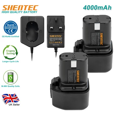 SHENTEC 7.2V 4000mAh Ni-MH Battery/Charger For Hitachi Nail Gun NR90GC 325292 DS7DV EB7