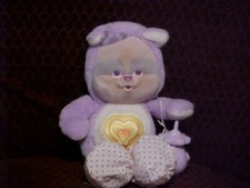 11" Care Bear Cousin Cub LI'l Bright Heart Raccoon Plush Bottle Booties Kenner