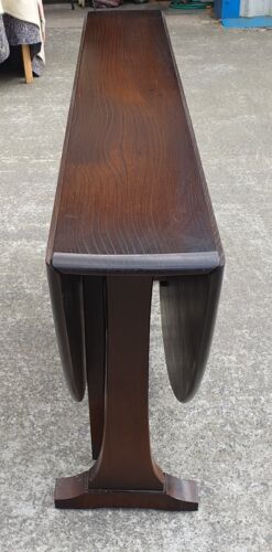 VINTAGE ERCOL BLUE LABEL DARK EXTENDING DROP LEAF TABLE DELIVERY AVAILABLE - Picture 4 of 5