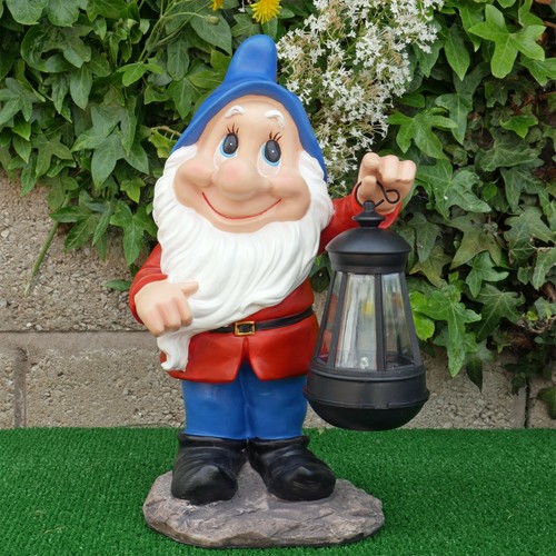 Gnome Garden Ornament Fairy Dwarf Statue LED Solar Lantern Light Décor UK GIFTS - Picture 20 of 61