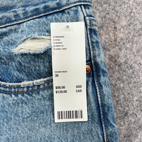 Levi's Wedgie Jeans Womens Size 30x28 Blue High Rise Tapered Leg Premium NEW - Bild 13 von 16