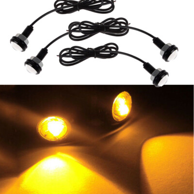 12V Waterproof AmberLED Push-In Courtesy Lights 3000K DRL Boat Lights  ATV 4pcs
