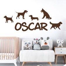 Personalised Name Dog Wall Sticker - Dogs and Puppies - Pets Vinyl UK