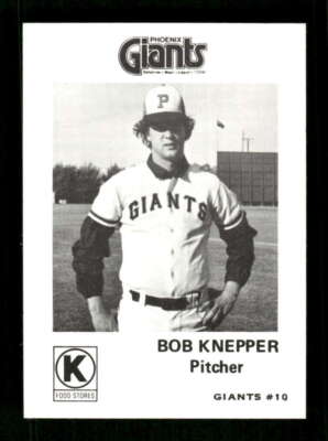 1975 Circle K Phoenix Giants 34 Bob Knepper RC high grade BXCP31