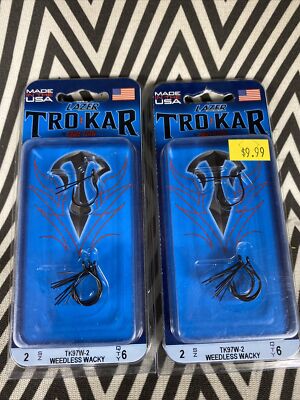 (2 Packs) EAGLE CLAW Trokar Weedless Wacky Worm Hook Wide Gap Up Eye Size 