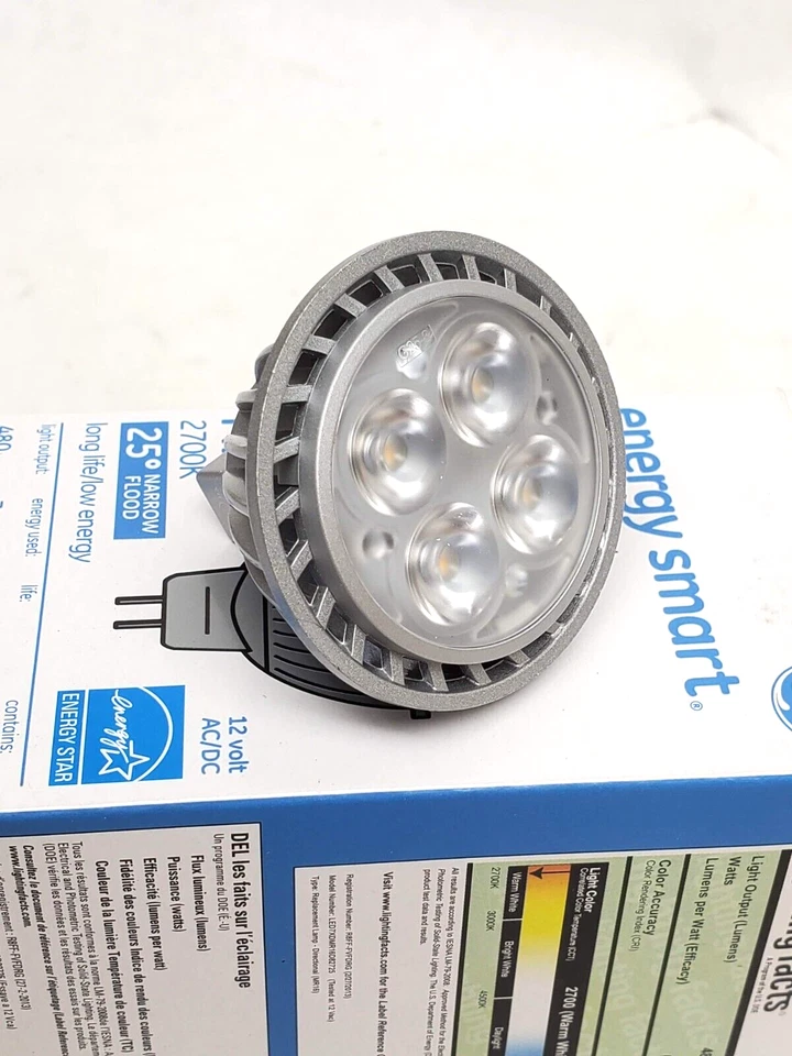 GE (#LED7XDMR16S82725) LED MR16 7-Watt 480-Lumen 25° Narrow Flood Light Bulb HR - Image 4 of 4