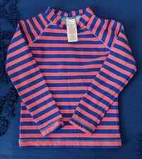 Baby Boden Blue Coral Stripe Long Sleeve Swim Rash Guard Size 2-3Y