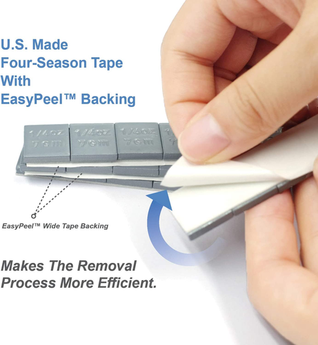1/4Oz, 0.25Oz, Grey, Adhesive Stick on Wheel Weights, Easypeel Type. Cars, Truck - Picture 4 of 12