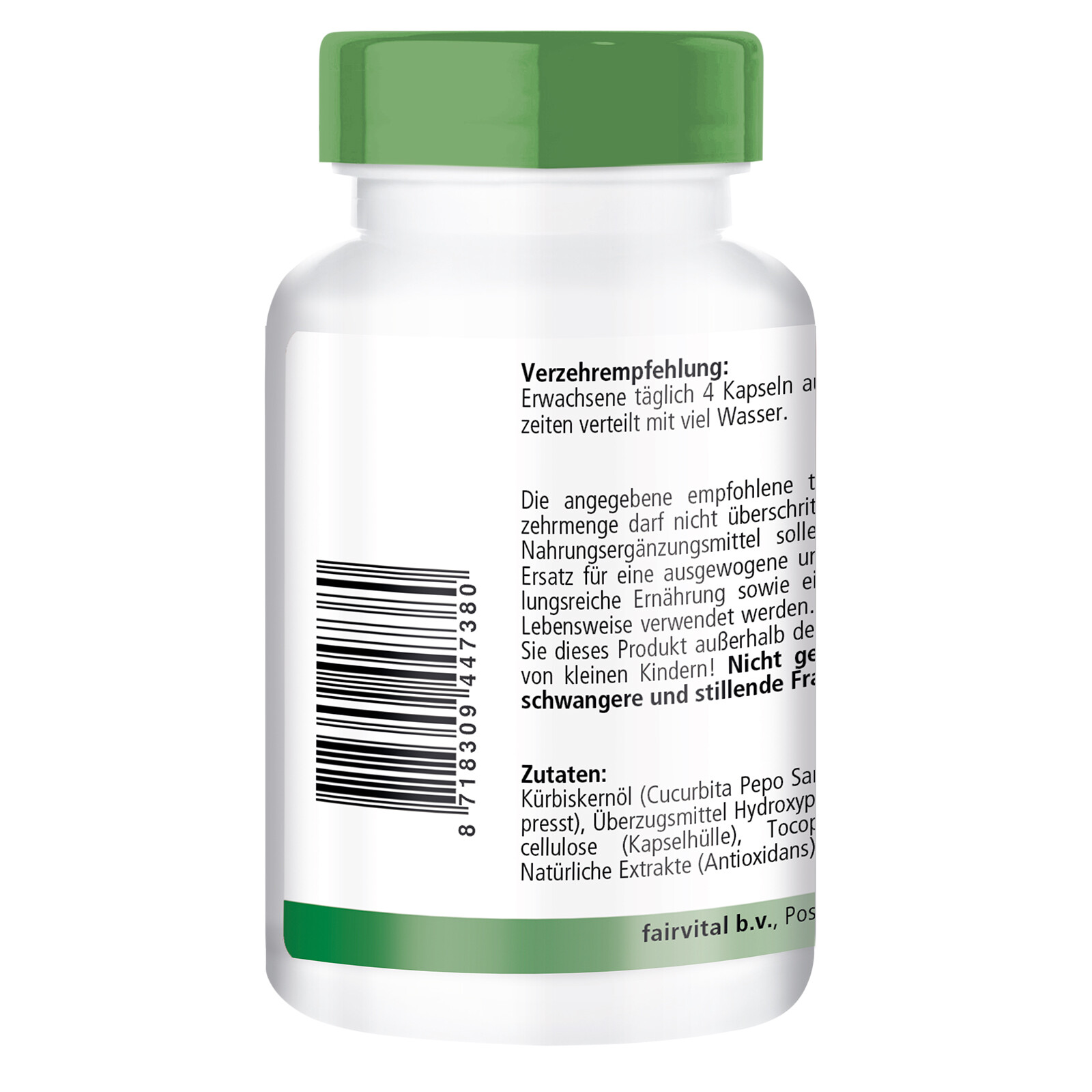 Kürbiskernöl 500 mg 120 Kapseln Blase Prostata hochdosiert VEGAN