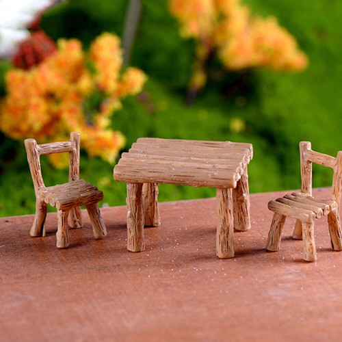 4 Sets Simulierte Gartentische Und Stühle Deko Schreibtischstuhl - Bild 10 von 12