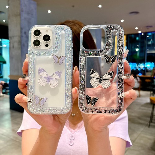 Für Infinix Luxus Frauen Geschenk 3D Glitzer Glitzer Diamant Farbe Schmetterling Etui