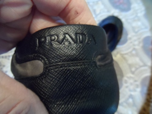 Prada Sport Verde/Negro Camuflaje Estampado Elástico Lona/Cuero Ballet Pisos Talla 7 - Imagen 9 de 21