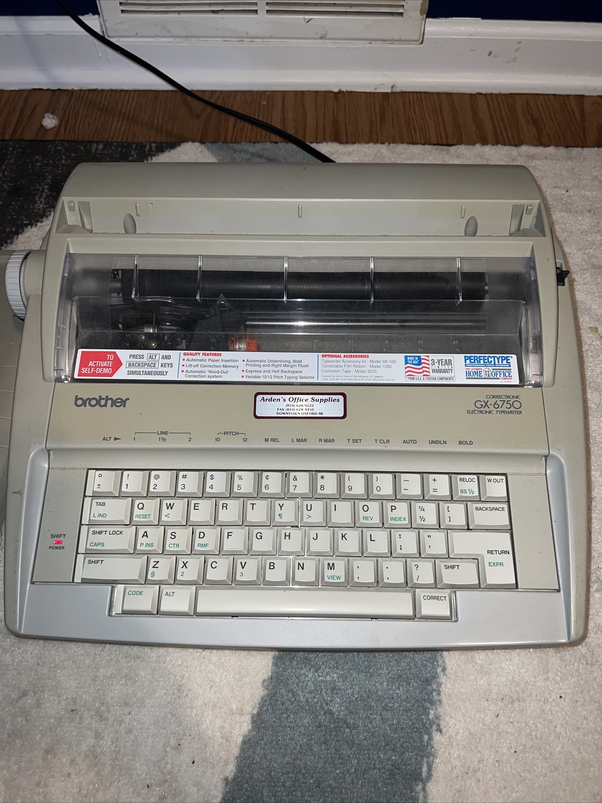Brother Electronic Typewriter GX6750 12502523567 eBay