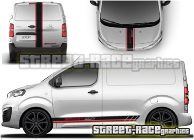 Peugeot Expert van 005 FULL racing stripes graphics decals vinyl SPORT ...