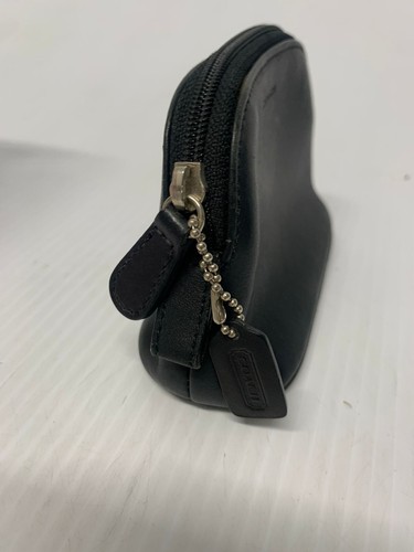 Vintage Coach kleine Kosmetiktasche Leder Reißverschluss schwarz KOSTENLOSER VERSAND - Bild 8 von 9