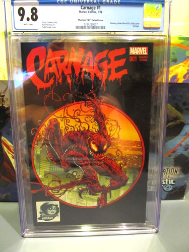 CARNAGE #1 CGC 9.8 WP TODD NAUCK ASM 301 PHANTOM HOMAGE VARIANT COVER 2016 VENOM