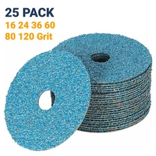 4-1/2" Zirconia Resin Fiber Disc 16 24 36 60 80 120 Grit Sanding Grinding Discs