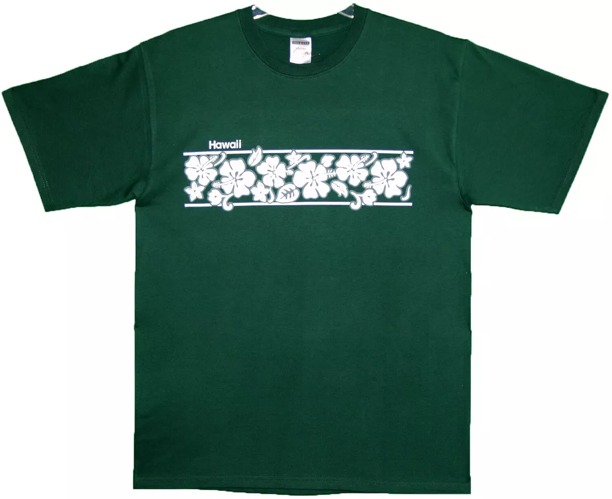 Hibiscus Chest Band Screenprinted Hawaiian T Shirt eBay