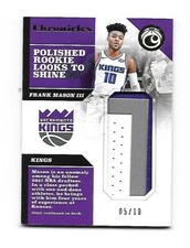 2017-18 Chronicles Gold SSP 3 color Patch Frank Mason RC Sacramento Kings #5/10