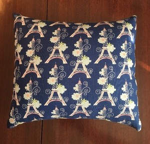 Beautiful Handmade Blue Eiffel Tower Accent Throw Pillow 9 X 8