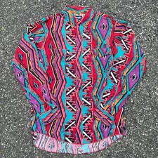 Vintage crazy pattern wrangler western rodeo wear button up t shirt