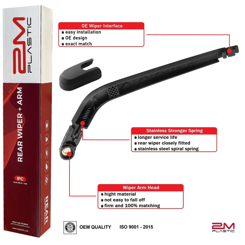 Rear Wiper Arm & Blade For Dodge Journey 2009-2020 OE 68040371AA 68040372AA - Image 2 of 3