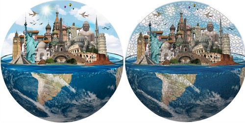1000 pcs Jigsaw 68cm Dia. Round Earth Moon Animal Paper Puzzle Adult Game Toy - Picture 20 of 30
