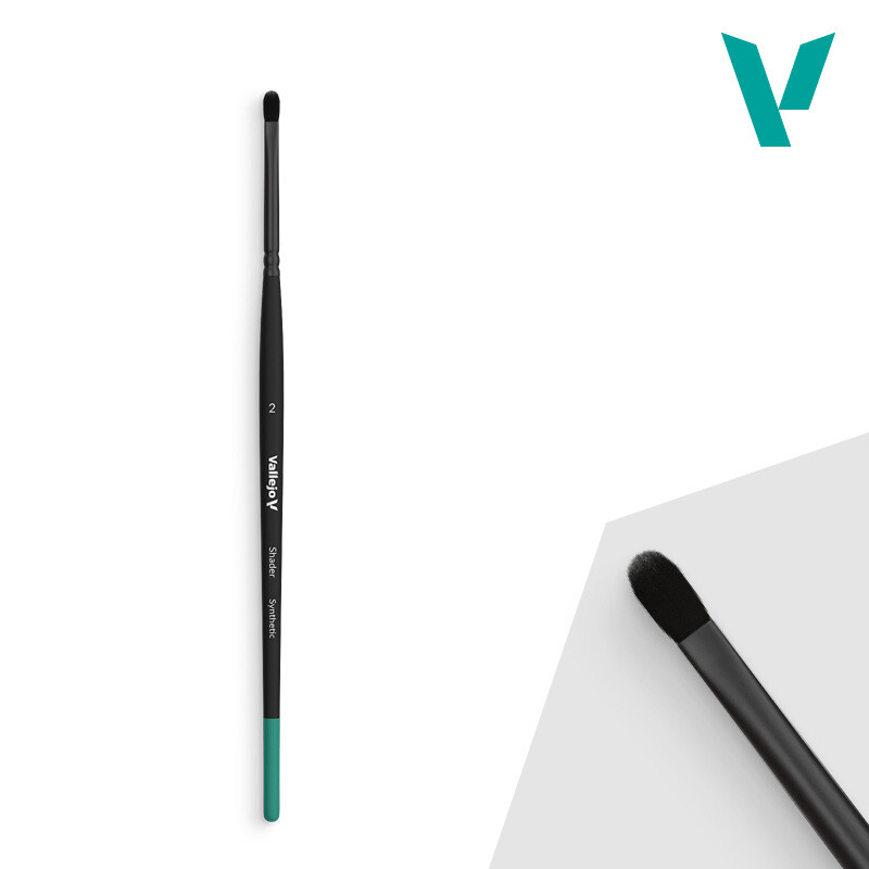 Vallejo Shader - Filbert Shader Flat Synthetic Brush No. 2 - B06002